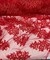 Red Sequin Embroidered Lace Fabric by the Yard, 54" Wide Floral Mesh Lace with Double Scalloped Edges